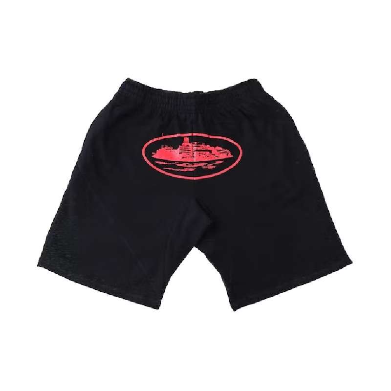 Corteiz Alcatraz Shorts Black/Red Corteiz Alcatraz Shorts Black/Red