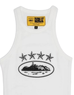 Corteiz 4Starz Alcatraz Womens Tank Top White