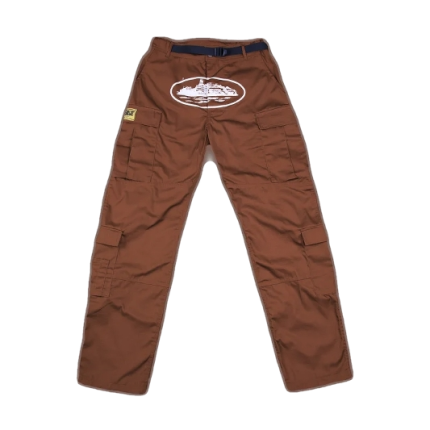 Corteiz Guerillaz Cargo Pants-Brown