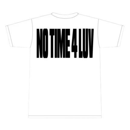 corteiz no time 4 luv t shirt white back