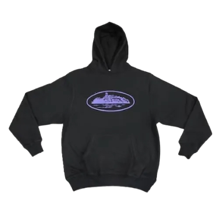 corteiz alcatraz hoodie black purple