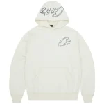 Corteiz Satin C Star Applique Hoodie Off White
