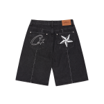 Corteiz C-Star Denim Shorts Black