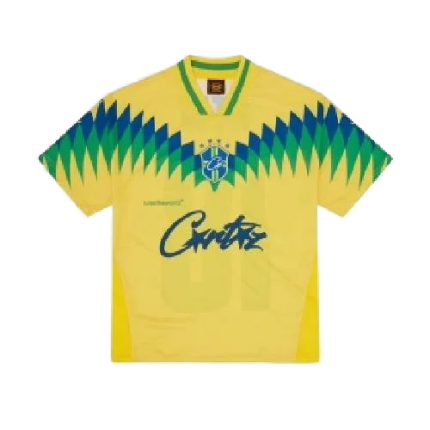 corteiz club rtw football t shirt yellow