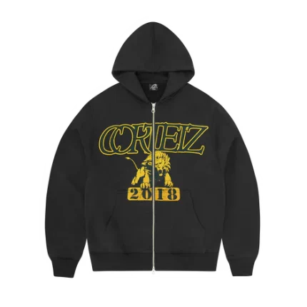 Corteiz lion varsity Zip hoodie black