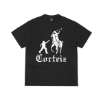 corteiz jack boys tee black white
