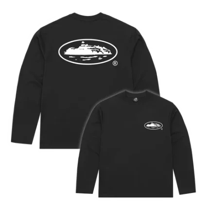 corteiz og island longsleeve tee black