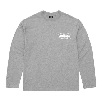 corteiz og island longsleeve tee grey single