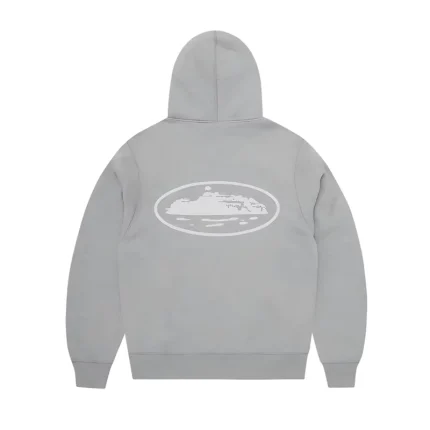 corteiz puff print zip hoodie grey