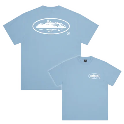 corteiz og island tee baby blue