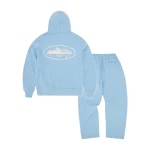 Corteiz Island Puff Print Tracksuit Baby Blue back in