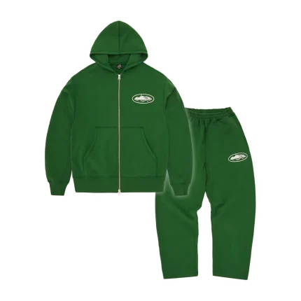 Corteiz Island Puff Print Tracksuit Green