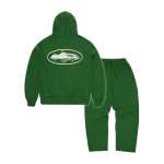 Corteiz Island Puff Print Tracksuit Green Back in