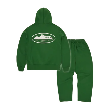 Corteiz Island Puff Print Tracksuit Green Back in