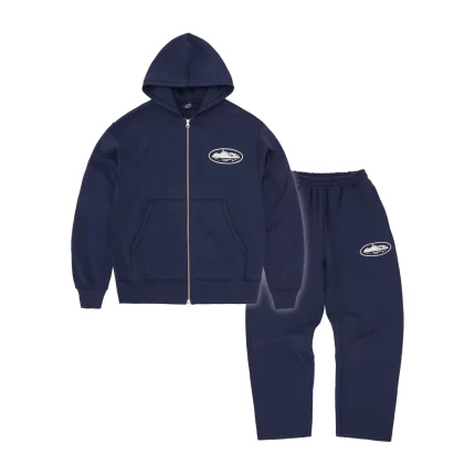 Corteiz Island Puff Print Tracksuit Navy