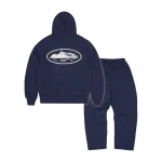 Corteiz Island Puff Print Tracksuit Navy Back in