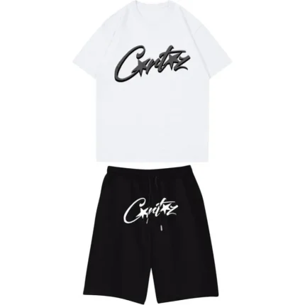 Corteiz Short Set White/Black