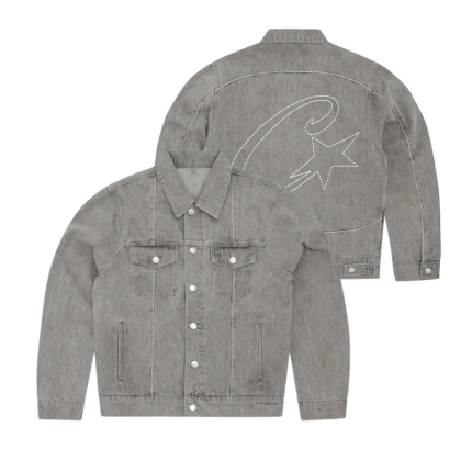 Corteiz Denim Alcatraz-Jacket Grey-