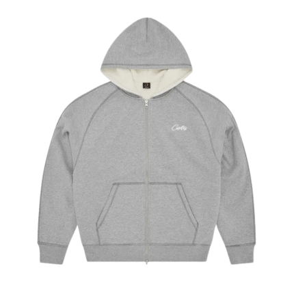 Corteiz HMP Thermal Zip Hoodie Heather Grey