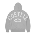 Corteiz Lundun Stitch Zip Hoodie Grey Back in
