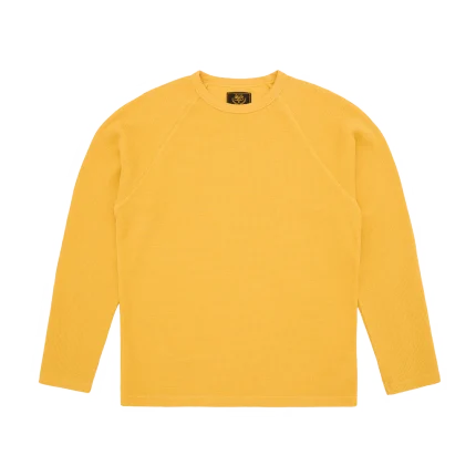 Corteiz Star Raglan Waffle Thermal Yellow