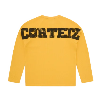Corteiz Star Raglan Waffle Thermal Yellow Back in