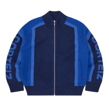 Corteiz Precision Knit Zip Up Navy