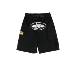 Corteiz Guerillaz Cargo Shorts Black
