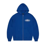 Corteiz Island Puff Print Zip Up Hoodie [WASHED ROYAL]