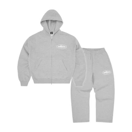 Corteiz Island Puff Print Grey Tracksuit